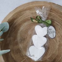 Geschenkset mit Seifenherzen SCHNEEROSE "von Herzen"